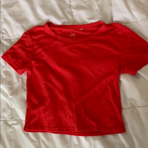 Pacsun Red Basic Cropped Top - Picture 1 of 3